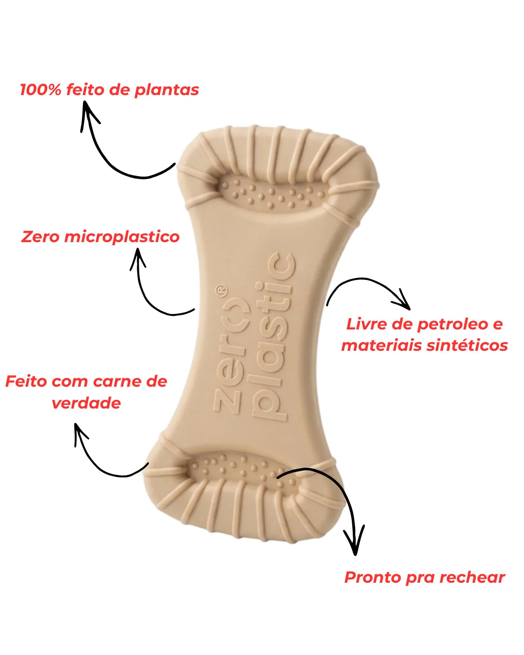 Ossão Recheável Carne Mordedor Bio Bone